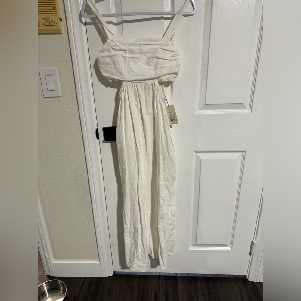 Long cut out white dress